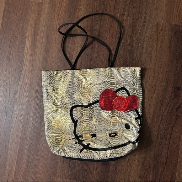 Sanrio Hello Kitty Gold Metallic Tote Bag - Picture 1 of 11